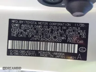 2021 Lexus UX with VIN JTHP9JBH0M2039502, listed as a IAAI auction lot 41868672 with 17,496 mi miles. Bid and sale history available at carsss.com. Image 9.
