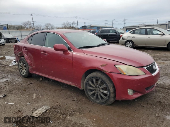 2006 Lexus IS 250 with VIN JTHCK262565000825, listed as a Copart auction lot 51835875 with 134,497 mi miles and Salvage Title. Bid and sale history available at DreamBid. Image 4.