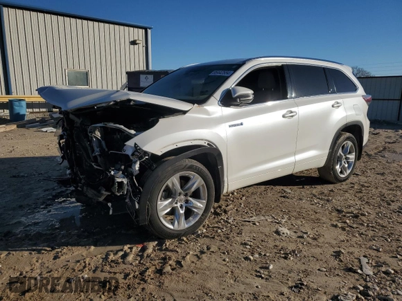 2015 Toyota Highlander Hybrid Limited with VIN 5TDDCRFH4FS007775, listed as a Copart auction lot 86442554 with 0 mi miles and Salvage Title. Bid and sale history available at carsss.com. Image 1.