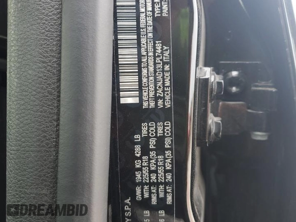 2020 Jeep Renegade Limited with VIN ZACNJAD13LPL74481, listed as a Copart auction lot 43381905 with 73,114 mi miles and Salvage title. Bid and sale history available at DreamBid. Image 13.
