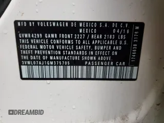 2016 Volkswagen Jetta SEL z VIN 3VWL07AJ1GM375705, wystawiony jako Copart lot #52502345 z przebiegiem 106 185 mil mil oraz Szkoda całkowita • Salvage title. Historia ofert i sprzedaży dostępna na DreamBid. Obrazek 14.