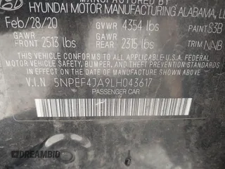 2020 Hyundai Sonata SEL z VIN 5NPEF4JA9LH043617, wystawiony jako IAAI lot #42163333 z przebiegiem 61 662 mil mil oraz . Historia ofert i sprzedaży dostępna na DreamBid. Obrazek 9.