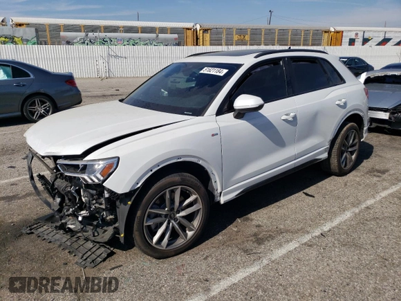 2023 Audi Q3 with VIN WA1DEDF31P1019148, listed as a Copart auction lot 61859284 with 28,560 mi miles and Clean title. Bid and sale history available at DreamBid. Image 1.