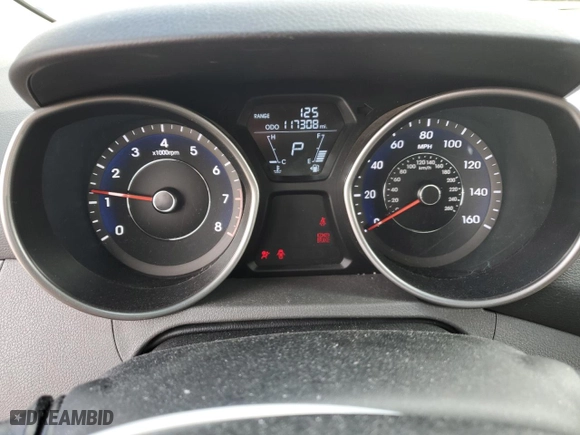 2012 Hyundai Elantra GLS PZEV with VIN 5NPDH4AE4CH087131, listed as a Copart auction lot 52668105 with 117,308 mi miles and Salvage Title. Bid and sale history available at carsss.com. Image 9.