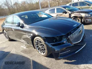 2021 Genesis G80 2.5T with VIN KMTGB4SC0MU047486, listed as a IAAI auction lot 41292975 with 53,196 mi miles. Bid and sale history available at carsss.com. Image 1.
