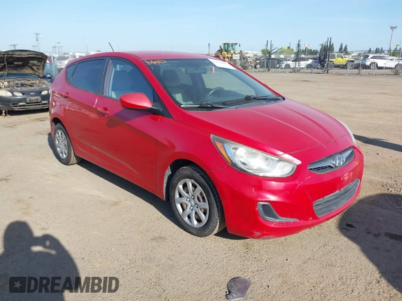 2012 Hyundai Accent GS with VIN KMHCT5AE1CU037210, listed as a IAAI auction lot 42099480 with 193,793 mi miles. Bid and sale history available at carsss.com. Image 1.