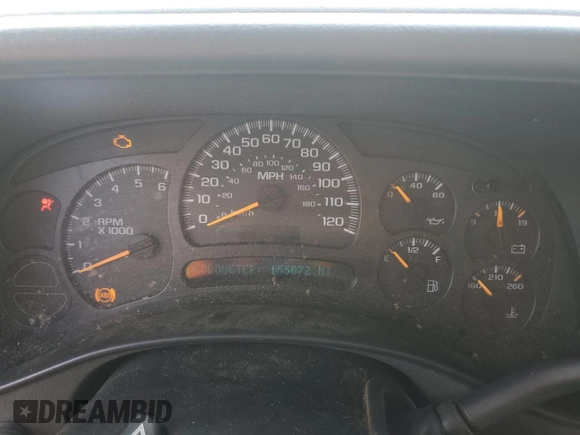 2005 GMC Sierra 1500 Work Truck z VIN 2GTEK19V051320466, wystawiony jako Copart lot #60534645 z przebiegiem 155 872 mil mil oraz Czysty tytuł • Clean title. Historia ofert i sprzedaży dostępna na DreamBid. Obrazek 9.