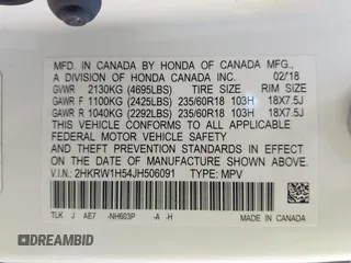 2018 Honda CR-V EX with VIN 2HKRW1H54JH506091, listed as a IAAI auction lot 41911954 with 49,436 mi miles. Bid and sale history available at carsss.com. Image 9.