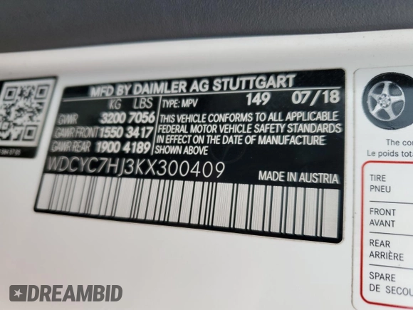 2019 Mercedes-Benz G 63 AMG z VIN WDCYC7HJ3KX300409, wystawiony jako Copart lot #68525532 z przebiegiem 46 976 mil mil oraz . Historia ofert i sprzedaży dostępna na DreamBid. Obrazek 12.