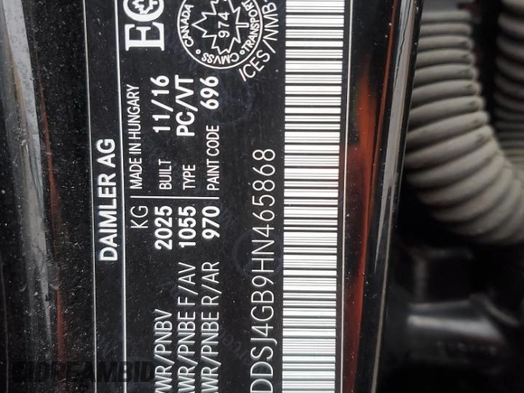 2017 Mercedes-Benz CLA 250 with VIN WDDSJ4GB9HN465868, listed as a Copart auction lot 85603854 with Not Provided miles and Salvage Title. Bid and sale history available at DreamBid. Image 13.