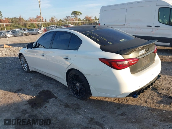 2018 Infiniti Q50 Sport with VIN JN1EV7APXJM362748, listed as a IAAI auction lot 41443052 with 77,897 mi miles and . Bid and sale history available at carsss.com. Image 3.