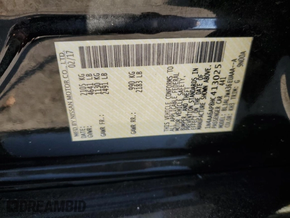2017 Nissan Maxima SV with VIN 1N4AA6AP8HC413025, listed as a Copart auction lot 86098434 with 125,527 mi miles and Salvage Title. Bid and sale history available at carsss.com. Image 12.
