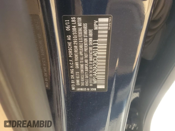 2012 Porsche Cayenne with VIN WP1AA2A23CLA01111, listed as a Copart auction lot 72431654 with 123,635 mi miles and Salvage title. Bid and sale history available at DreamBid. Image 13.