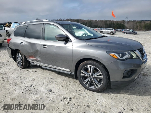 2020 Nissan Pathfinder Platinum with VIN 5N1DR2DM8LC597929, listed as a Copart auction lot 85009934 with 72,294 mi miles and Salvage Title. Bid and sale history available at carsss.com. Image 4.