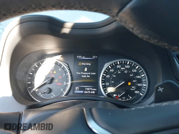 2018 Infiniti Q50 3.0t LUXE with VIN JN1EV7AP3JM360470, listed as a IAAI auction lot 41307365 with 74,875 mi miles. Bid and sale history available at carsss.com. Image 7.