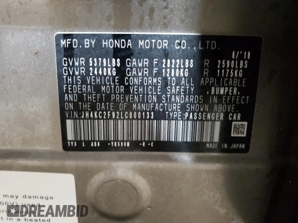 2020 Acura RLX Hybrid Advance z VIN JH4KC2F92LC000133, wystawiony jako Copart lot #44856785 z przebiegiem Nie podano mil oraz Szkoda całkowita • Salvage title. Historia ofert i sprzedaży dostępna na DreamBid. Obrazek 14.