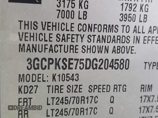 2013 Chevrolet Silverado 1500 LT with VIN 3GCPKSE75DG204580, listed as a IAAI auction lot 41239004 with 1 mi miles. Bid and sale history available at carsss.com. Image 9.