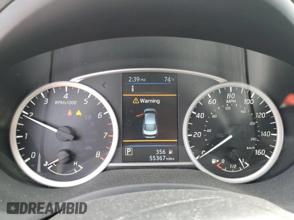 2019 Nissan Sentra SV with VIN 3N1AB7AP4KY436879, listed as a Copart auction lot 53549785 with 55,367 mi miles and Salvage Title. Bid and sale history available at DreamBid. Image 9.