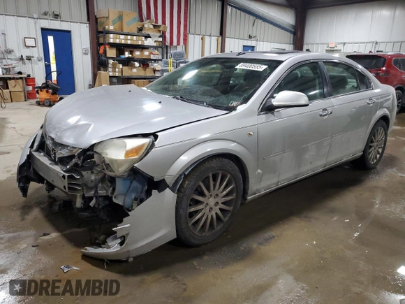 2008 Saturn Aura XR with VIN 1G8ZV57758F139844, listed as a Copart auction lot 89400555 with 120,567 mi miles and Salvage Title. Bid and sale history available at carsss.com. Image 1.