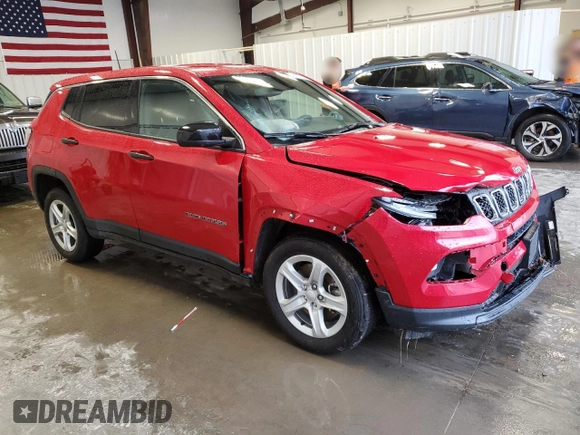 2023 Jeep Compass Sport z VIN 3C4NJDANXPT537086, wystawiony jako Copart lot #49070265 z przebiegiem 14 929 mil mil oraz Szkoda całkowita • Salvage title. Historia ofert i sprzedaży dostępna na DreamBid. Obrazek 4.