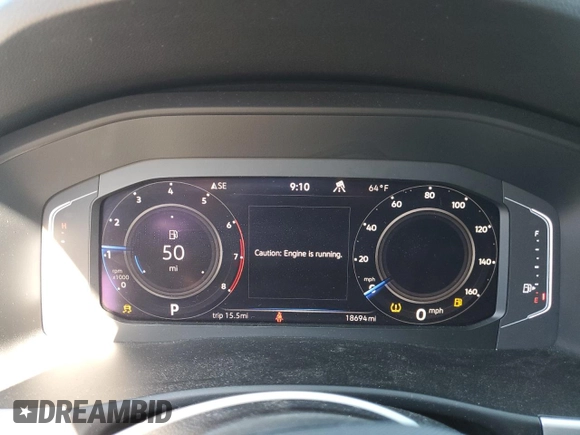 2023 Volkswagen Atlas SE with VIN 1V2KR2CA3PC521929, listed as a Copart auction lot 56293275 with 18,694 mi miles and Salvage title. Bid and sale history available at DreamBid. Image 9.