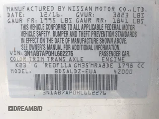 2017 Nissan Sentra S with VIN 3N1AB7AP0HL662276, listed as a IAAI auction lot 42410528 with 130,530 mi miles and . Bid and sale history available at DreamBid. Image 9.