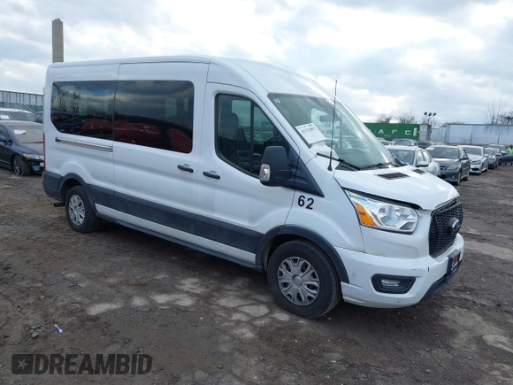 2021 Ford Transit Passenger XL with VIN 1FBAX2C82MKA32735, listed as a IAAI auction lot 41312892 with 62,053 mi miles and . Bid and sale history available at DreamBid. Image 1.