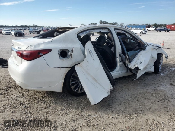 2019 Infiniti Q50 3.0t LUXE with VIN JN1EV7APXKM514609, listed as a Copart auction lot 87256034 with 93,253 mi miles and Non Repairable. Bid and sale history available at carsss.com. Image 3.
