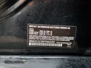 2015 BMW 3 Series 320i xDrive with VIN WBA3C3C58FP664265, listed as a Copart auction lot 40079394 with 0 mi miles and Salvage Title. Bid and sale history available at carsss.com. Image 13.