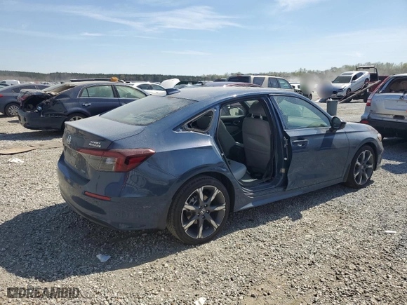 2025 Honda Civic Sedan Hybrid Sport with VIN 2HGFE4F87SH311473, listed as a Copart auction lot 50049975 with 2,230 mi miles and Salvage Title. Bid and sale history available at carsss.com. Image 3.