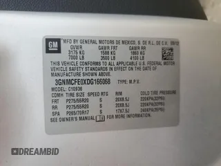 2013 Chevrolet Avalanche LT with VIN 3GNMCFE0XDG166068, listed as a Copart auction lot 43021835 with 148,575 mi miles and Salvage Title. Bid and sale history available at DreamBid. Image 12.