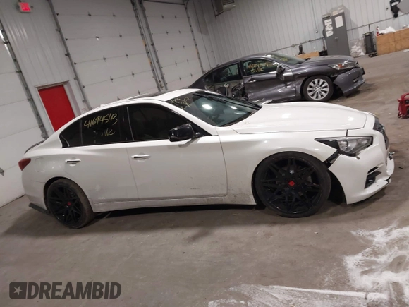 2017 Infiniti Q50 2.0t with VIN JN1CV7AR3HM681900, listed as a IAAI auction lot 41694543 with 158,028 mi miles. Bid and sale history available at carsss.com. Image 13.