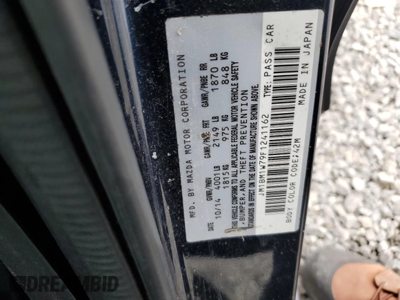 2015 Mazda 3 i Grand Touring with VIN JM1BM1W79F1241162, listed as a Copart auction lot 51674705 with 92,098 mi miles and Salvage Title. Bid and sale history available at DreamBid. Image 14.