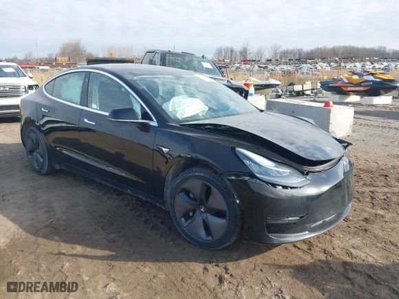 2019 Tesla Model 3 Long Range with VIN 5YJ3E1EB5KF414748, listed as a IAAI auction lot 41778914 with 0 mi miles. Bid and sale history available at carsss.com. Image 1.