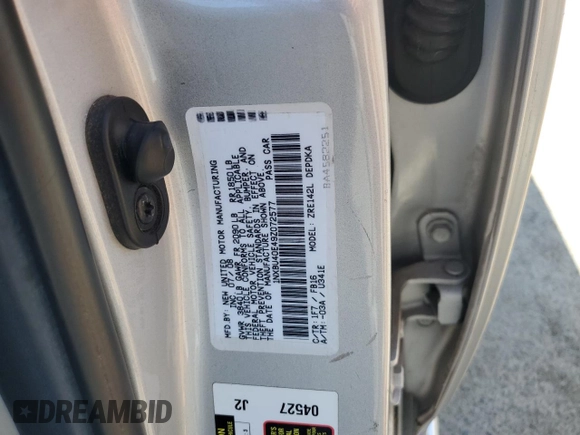 2009 Toyota Corolla with VIN 1NXBU40E49Z072577, listed as a Copart auction lot 54970855 with 148,564 mi miles and Clean Title. Bid and sale history available at carsss.com. Image 12.