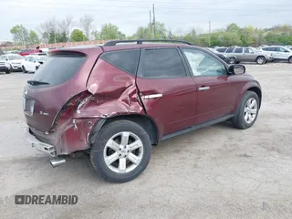 2007 Nissan Murano S with VIN JN8AZ08W47W601653, listed as a IAAI auction lot 42074179 with 138,257 mi miles and . Bid and sale history available at DreamBid. Image 4.