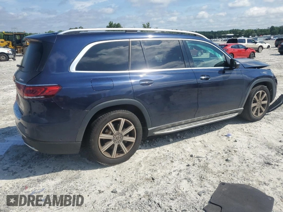 2020 Mercedes-Benz GLS 450 with VIN 4JGFF5KE5LA107988, listed as a Copart auction lot 57604354 with 35,378 mi miles and Salvage Title. Bid and sale history available at DreamBid. Image 3.