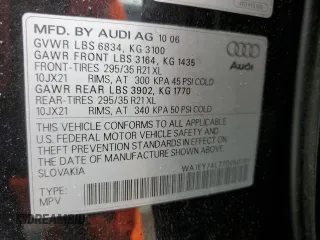 2007 Audi Q7 Premium Plus z VIN WA1EY74L77D050791, wystawiony jako Copart lot #56683765 z przebiegiem 83 444 mil mil oraz Czysty tytuł • Clean title. Historia ofert i sprzedaży dostępna na DreamBid. Obrazek 14.