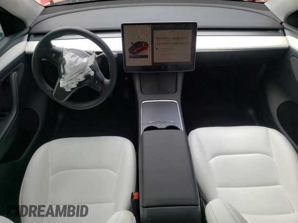 2024 Tesla Model Y Long Range with VIN 7SAYGDEE2RA269884, listed as a Copart auction lot 56937585 with 49,374 mi miles and Salvage title. Bid and sale history available at DreamBid. Image 8.