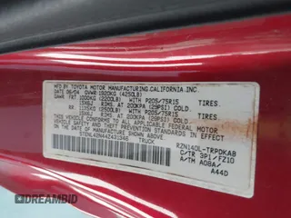 2004 Toyota Tacoma with VIN 5TENL42N44Z431346, listed as a IAAI auction lot 42040684 with 222,798 mi miles and . Bid and sale history available at DreamBid. Image 9.