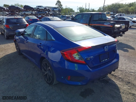2021 Honda Civic Sedan Sport with VIN 2HGFC2F84MH516374, listed as a IAAI auction lot 41883510 with 43,688 mi miles. Bid and sale history available at carsss.com. Image 3.