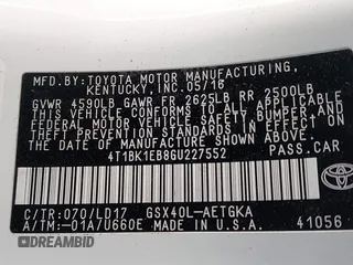 2016 Toyota Avalon Limited with VIN 4T1BK1EB8GU227552, listed as a IAAI auction lot 41857342 with 164,546 mi miles and . Bid and sale history available at carsss.com. Image 9.