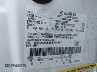2011 Ford Expedition EL Limited with VIN 1FMJK2A52BEF08377, listed as a IAAI auction lot 41908751 with 169,270 mi miles. Bid and sale history available at carsss.com. Image 9.