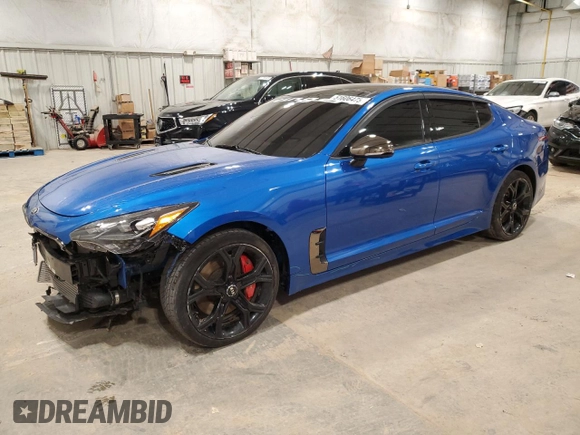 2021 Kia Stinger GT2 with VIN KNAE55LC2M6089564, listed as a Copart auction lot 51606475 with 53,799 mi miles and Salvage Title. Bid and sale history available at carsss.com. Image 1.