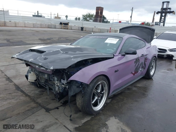 2019 Ford Mustang GT with VIN 1FA6P8CF5K5168135, listed as a IAAI auction lot 41445231 with 55,423 mi miles. Bid and sale history available at carsss.com. Image 17.
