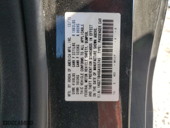2016 Honda Accord Coupe LX-S with VIN 1HGCT1B48GA005740, listed as a Copart auction lot 74919724 with 141,448 mi miles and Salvage Title. Bid and sale history available at carsss.com. Image 12.
