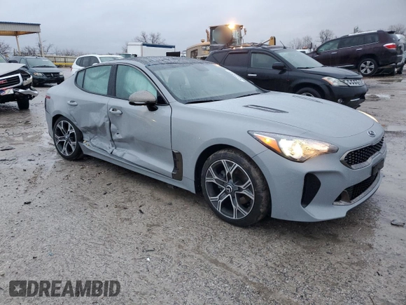 2021 Kia Stinger GT-Line with VIN KNAE15LA0M6091310, listed as a Copart auction lot 43359585 with 47,655 mi miles and Salvage Title. Bid and sale history available at DreamBid. Image 4.