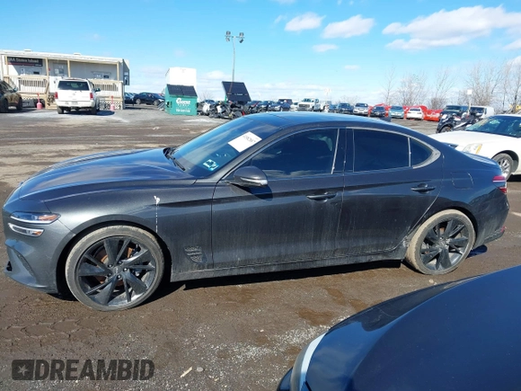 2023 Genesis G70 2.0T z VIN KMTG34TA9PU109174, wystawiony jako IAAI lot #41582887 z przebiegiem 72 996 mil mil oraz . Historia ofert i sprzedaży dostępna na DreamBid. Obrazek 14.
