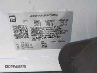 2024 Buick Encore GX Preferred with VIN KL4AMCSL4RB003173, listed as a IAAI auction lot 42023323 with 6,173 mi miles and . Bid and sale history available at DreamBid. Image 9.