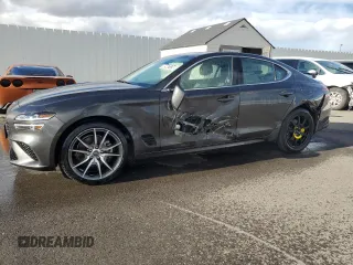 2023 Genesis G70 2.0T with VIN KMTG34TA4PU129199, listed as a Copart auction lot 80963124 with 15,729 mi miles and Salvage Title. Bid and sale history available at carsss.com. Image 1.
